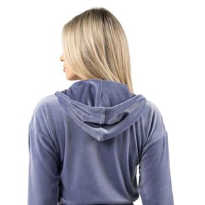 Women's Purple <b>Crop</b> Full <b>Zip</b> Hoodie Long Sleeve Soft Casual Gym Workout Activewear Lightweight Everyday Outerwear - Product Image 5