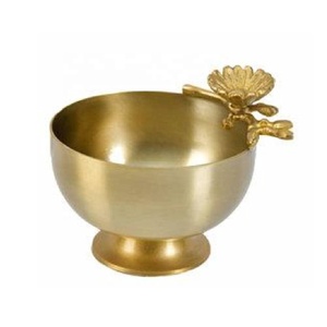 Elegantes Tazones de Chocolate de Aluminio Pulido con Diseño Floral, Acabado Dorado, Tazones para Servir Pequeños Bocadillos en Casa, Hoteles y Restaurantes - Product Image 2