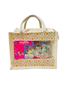 Sac cadeau personnalisé en jute, sacs fourre-tout de Noël, pochette en toile de jute écologique, sac en toile de jute avec fenêtre transparente en PVC pour les fêtes - Product Image 3