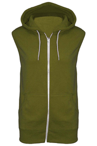 Casual Fashion <b>Sleeveless</b> Zipper-Up <b>Hoodie</b> 100% Cotton Summer Soft Fabric Custom Logo Quick Dry Breathable High Quality <b>Men's</b> - Product Image 1