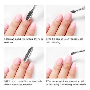 ที่ดันหนังกำพร้าสแตนเลสสองด้าน 1 ชิ้น สำหรับกำจัดหนังกำพร้าที่ตายแล้ว ใช้สำหรับทำเล็บมือ เล็บเท้า และทำความสะอาดเล็บ - Product Image 5