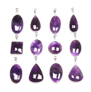 Collares con Colgante de Plata de Ley y Latón con Diseño Floral, Hechos a Mano, con Gema de Amatista Natural para Mujer, Regalo de Navidad, para Nacidos en Febrero - Product Image 4