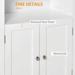 Mobiletto da Bagno Bianco a Doppia Anta, Essenziale Arredo per Ingresso e Bagno - Product Image 6