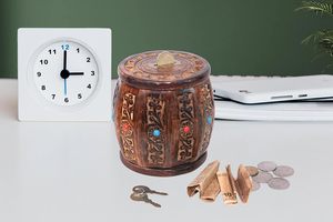 Wooden <b>Money</b> Bank/Piggy Bank/Coin <b>Box</b> (MOTI Dholak) - Product Image 2