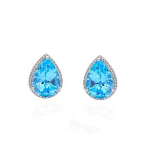 Pendientes de Topacio Azul Suizo con Corte de Pera, Chapados en Oro Blanco, Plata de Ley 925, Joyería de Lujo para Mujer, Regalo Elegante - Product Image 2