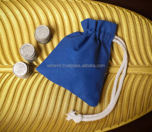 Pochette à bijoux en velours, sac d'emballage pour parfum en velours, pochette cadeau en velours, sac à monnaie en coton avec cordon de serrage, impression de logo couleur personnalisée, broderie - Product Image 5