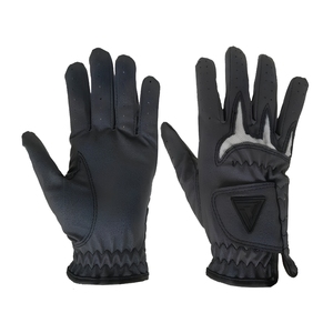Gant de golf noir intégral respirant en microfibre et cuir, avec poignet réglable en velcro, vente en gros d'usine, OEM personnalisé - Product Image 1