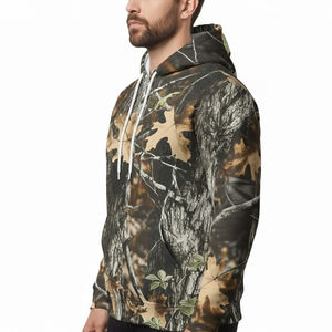 Sweat à capuche de chasse pour homme en coton respirant avec logo imprimé personnalisé, camouflage lourd, pull à capuche de chasse pour homme - Product Image 6