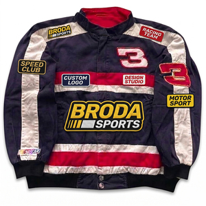 เสื้อแจ็คเก็ตแข่งรถแบบ OEM คุณภาพพรีเมียม ปักลายตัวอักษรแบบ Letterman สไตล์ Bomber สตรีทแวร์ มอเตอร์สปอร์ต ทรงโอเวอร์ไซส์ สวมใส่ง่าย - Product Image 3