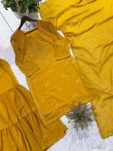 Salwar Kameez Verde Bordado, Vestido Tradicional Indio para Mujer, Tela GEORGETTE, Traje para Bodas y Fiestas, FATEMA FASHION - Product Image 5