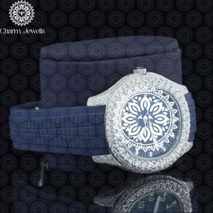 Montre de luxe pour homme Charm Jewells en acier inoxydable, cadran de 40 mm, verre cristal, bracelet de 20 cm, mouvement mécanique, résistance à l'eau 10 bars - Product Image 5