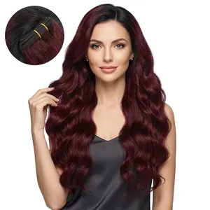 Body Wave Human <b>Hair</b> Bundles Reddish Color Natural Black <b>Root</b> 100% Unprocessed Virgin <b>Hair</b> Silk Base Customizable Size - Product Image 6