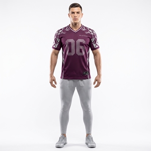 Jersey de Fútbol Americano Color Borgoña para Hombre, Número Personalizado, Ropa Deportiva, Uniforme de Equipo de Alto Rendimiento - Product Image 1