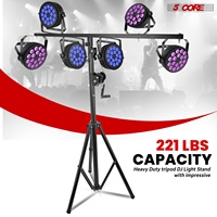 Soporte de luces DJ de 5 núcleos con manivela alta, sistema de truss para iluminación de escenario ajustable con barra en T de alta resistencia