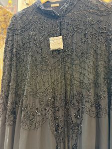 Kaftan de luxe fin orné de perles de cristal avec col montant doré scintillant, manches longues, longueur ras du sol, Abaya modeste pour femme, soirée - Product Image 6