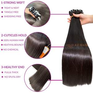 100% Virgin Hair Extensions Raw Vietnamese Human Hair Super Double Drawn <b>Bleached</b> and Dyed in Various Colors - Product Image 3