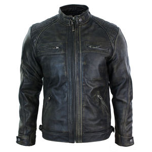 2023 Men's Leather Jacket or Spring Autumn Motorcycle Style Natural Leather Slim Fit Biker Coat Customized Leather Jackets - Product Image 6