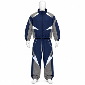 Ensemble de survêtement coupe-vent épais personnalisé pour hommes et femmes, idéal pour la course, la gym et le streetwear d'automne – Vente en gros - Product Image 4