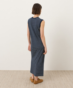 Robe longue rayée en coton pour femme, style décontracté, taille naturelle, idéale pour la plage, parfaite pour un cadeau - Product Image 4