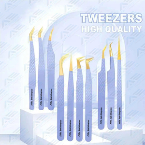 Pour les extensions de cils finition pince à cils à pointe en fibre marque privée pince à épiler en argent pince à cils Instruments de soins de beauté - Product Image 2