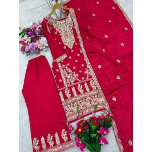 Women's <b>Party</b> Wear <b>Top</b> Sarara Dupatta Set with Sequence Work - Product Image 5
