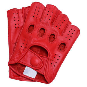 Gants tactiles en cuir beige avec détection d'aiguille, manchette fendue, paume à grain doux, doublure en cachemire - Usage quotidien décontracté - Product Image 3