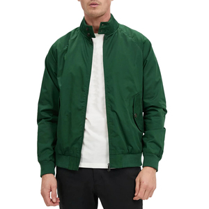 เสื้อแจ็คเก็ตบอมเบอร์ผ้าแคนวาสเคลือบสีเขียวสำหรับผู้ชาย คอตั้ง ปิดด้านหน้า สวมใส่สบาย กันน้ำ กันลม โพลีเอสเตอร์ ทรงเข้ารูป เหมาะสำหรับฤดูหนาว - Product Image 1