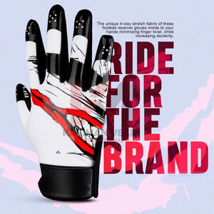Guantes de Fútbol Americano al por Mayor con Agarre de Silicona, Guantes para Receptor, Logotipo Personalizado, Proveedor de Exportación de Fábrica OEM - Product Image 5