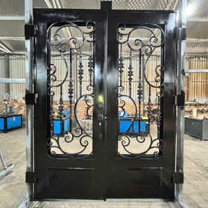 Puertas de Entrada Decorativas de Hierro Forjado de Lujo, Impermeables, con Vidrio, para una Casa Elegante (Tamaño Personalizado) - Product Image 5