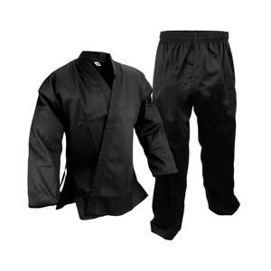 Uniforme de karaté bleu 100% coton pour adulte unisexe, vêtement d'arts martiaux durable, coupe ample, taille élastique, 140g, ceinture blanche incluse, uni - Product Image 3