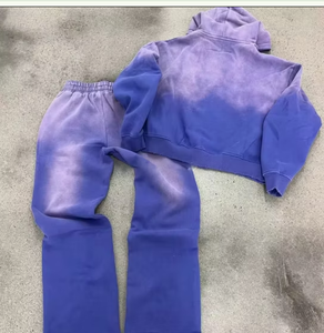 Ensemble de survêtement décontracté pour femme, tendance, effet délavé, confortable, avec sweat à capuche et pantalon de jogging, deux pièces - Product Image 3