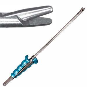 Porte-aiguille droit MIS avec verrouillage, mâchoires en carbure de tungstène, tige de 5 mm, longueur de travail de 25 cm, longueur totale de 35,5 cm – ZETOMEDPRO - Product Image 1