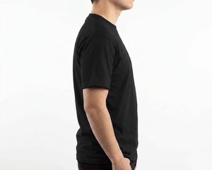 <b>Men's</b> <b>Black</b> Short Sleeve O-Neck T-Shirt Regular Fit Casual Solid Color Cotton Jersey Breathable Knitted Plain Dyed Blank Design - Product Image 3