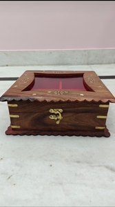 Handcrafted Wooden Storage <b>Box</b> with Glass Top Decorative <b>Floral</b> Design Multipurpose Jewelry Organizer Gift Case Vintage Style - Product Image 2