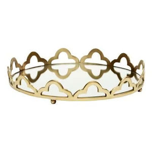 Classic Metal And <b>Mirror</b> Tray For Elegant Tabletop Display And Serving With Strong Structure And Stylish Appearance - Product Image 1