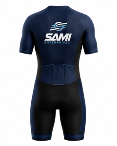 Ensemble de shorts de cyclisme pour hommes avec maillot zippé, séchage rapide, respirant, Spandex/Polyester 220g, personnalisable pour équipe (OEM) - Product Image 3