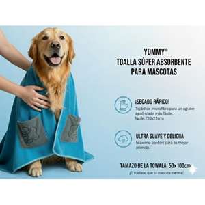 Serviette pour chien et chat YOMMY en microfibre (chenille) super absorbante et ultra-douce, séchage rapide, accessoire de nettoyage et de bain pour animaux de compagnie - Product Image 4