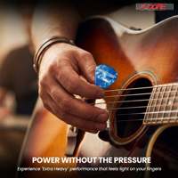 5 plectres de guitare en celluloid, 12 pièces, légers, moyens, lourds, extra lourds, pour guitares acoustiques et électriques