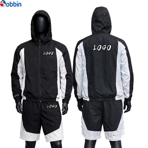 Conjunto Deportivo BOBBIN INDUSTRIES para Hombre, Cómodo, Transpirable, Cortavientos, Poliéster/Nailon, Estilo Hip Hop, Color Sólido, Primavera, Personalizable con Logotipo - Product Image 2