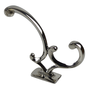 ตะขอแขวนประตูแบบแขวนสองชั้น ดีไซน์เงางามสีเงิน ตะขอแขวนเสื้อโค้ทดีไซน์ทันสมัย - Product Image 3