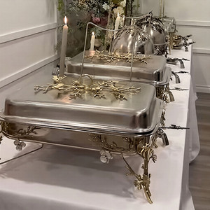 Ensemble de plats de service rectangulaires en acier inoxydable de luxe pour buffet, chauffe-plats pour la restauration et autres décorations d'intérieur - Product Image 1