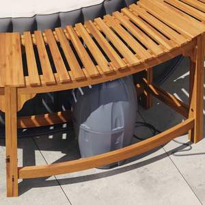 โครงสร้างอ่างน้ำร้อนไม้สักแท้ สีน้ำตาล ขนาด 100.39 x 21.85 นิ้ว เฟอร์นิเจอร์ลานบ้านทันสมัย - Product Image 5