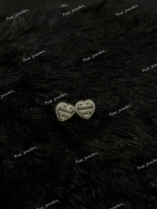 925 <b>Silver</b> Rhodium Plated Heart Shape VVS Moissanite Diamond <b>Stud</b> <b>Earrings</b> Channel Setting Luxury Unisex Party Everyday Wear - Product Image 5