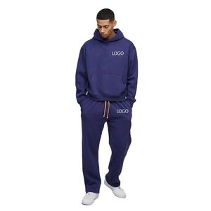Conjunto Deportivo Personalizado para Hombre, Color Azul Marino, Sudadera con Capucha y Pantalones Jogger, Ropa Deportiva Informal de Dos Piezas - Product Image 4