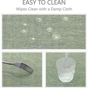 Tovaglia Rettangolare in Lino Testurizzato Impermeabile Antimacchia Antipiega in Tessuto Decorativo per Tavolo Rettangolare Stile Rustico - Product Image 1