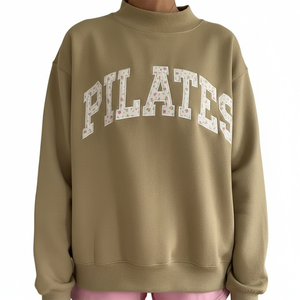Nouvelle Arrivée 2026 – Sweat-shirt Col Roulé Oversize Femme Gris avec Imprimé Lettres Florida, Manches Longues en Coton Tricoté, Idéal pour l'Automne - Product Image 5