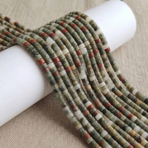 Perles en pierre de sang naturelle 4x2mm en vrac pour la fabrication de bijoux DIY - Product Image 1