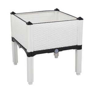 2 Vasi Rettangolari Bianchi Rialzati per Erbe Aromatiche da Esterno per Giardino - Product Image 6