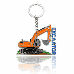 Llavero de metal con forma de excavadora, esmaltado suave, personalizado, recuerdo, juguete para niños. - Product Image 5