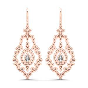 Pendientes REYES de Diamantes Cultivados en Laboratorio CVD de Corte Pera de 2.8 Quilates, Calidad Premium, Oro Sólido de 14K, Joyería Colgante Personalizada - Product Image 4